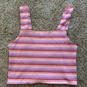 American Eagle Womens Striped Crop Top Size Large